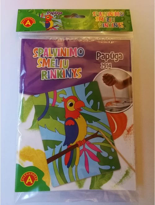 Spalvinimo smėliu rinkinys "Papūga"