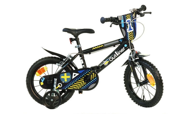 Vaikiškas dviratis Outliner 416U, juoda sp./raudona sp., 16"