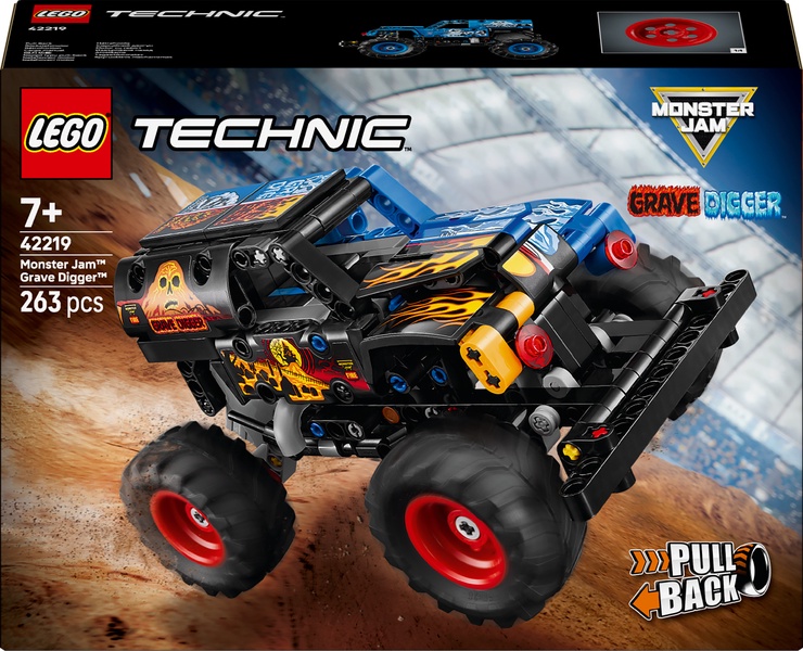 Konstruktorius LEGO® Technic Monster Jam™ Grave Digger™ „Ugnis ir ledas“ 42219, 263 vnt.