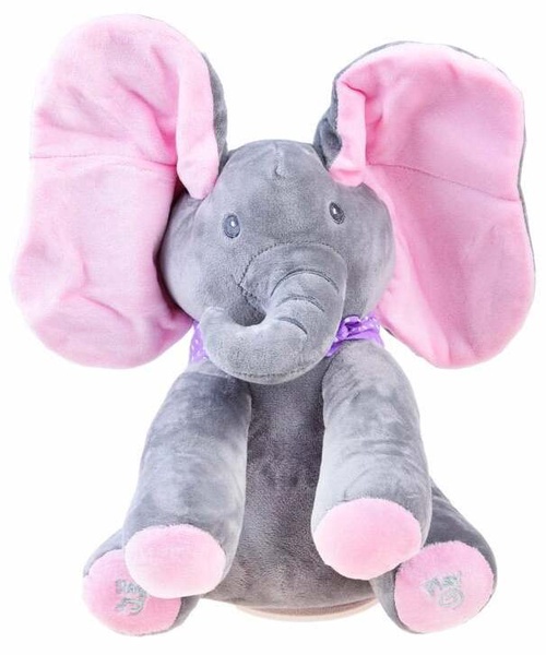 Žaislinis gyvūnas dramblys, 22 cm, rožinė sp./pilka sp.