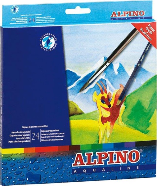 Spalvoti pieštukai Alpino Aqualine, 24 vnt.