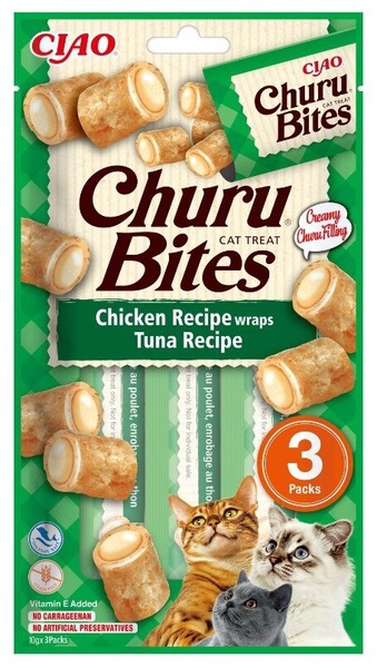 Skanėstas katėms Inaba Churu Cat Tuna with chicken, vištiena/tunas, 0.01 kg, 3 vnt.