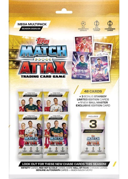 Kolekcinės kortelės Topps Match Attax 2026 Mega Multi