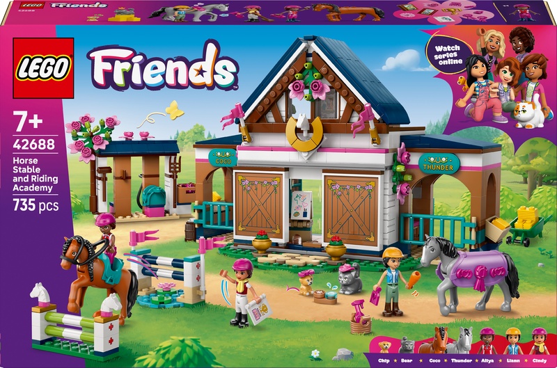 Konstruktorius „LEGO® Friends“ Arklidė ir jojimo akademija Rinkinys 42688, 735 vnt.