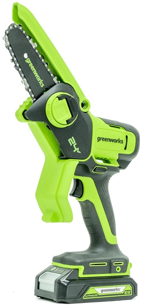 Akumuliatorinis grandininis pjūklas Greenworks G24MCS10K2, 10 cm