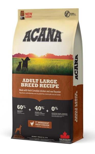 Sausas šunų maistas Acana Large Breed Adult, žuvis/vištiena, 17 kg