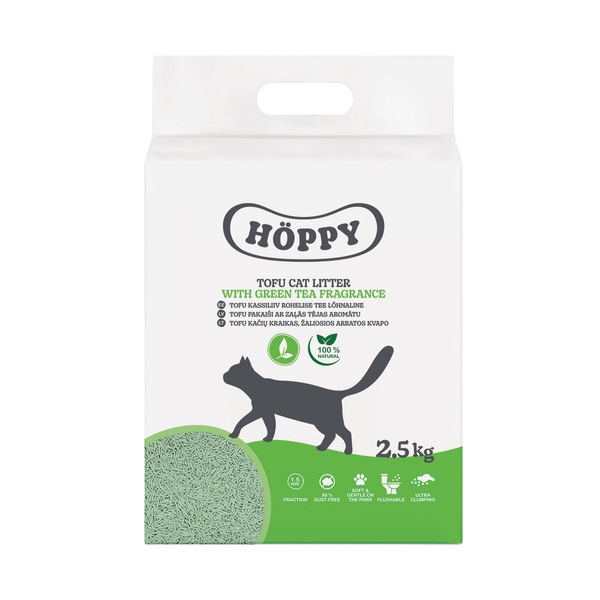 Kačių kraikas Höppy Tofu, organinis (sušokantis), 2.5 kg, 5.8 l