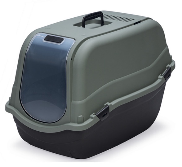 Uždaro tipo kačių tualetas Beeztees Romeo, juoda sp./pilka sp., uždaras, 65 cm x 44 cm x 46 cm