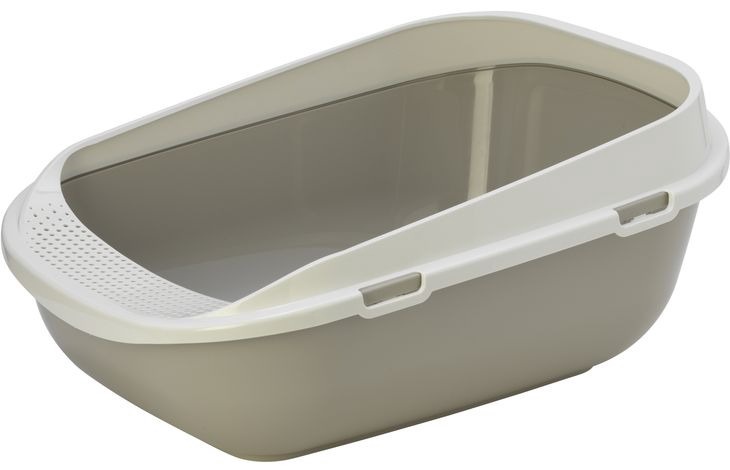 Kačių tualetas su rėmu Flamingo Garfy 560723, pilka sp., atviras, XL, 65 cm x 48 cm x 29.5 cm