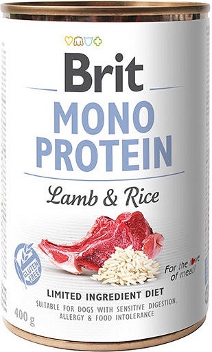 Šlapias šunų maistas Brit Mono Protein Adult, ėriena/ryžiai, 0.4 kg