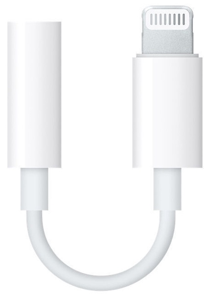 Adapteris HQ, 3.5 mm (AUX)/Apple Lightning, 9 cm, balta sp.