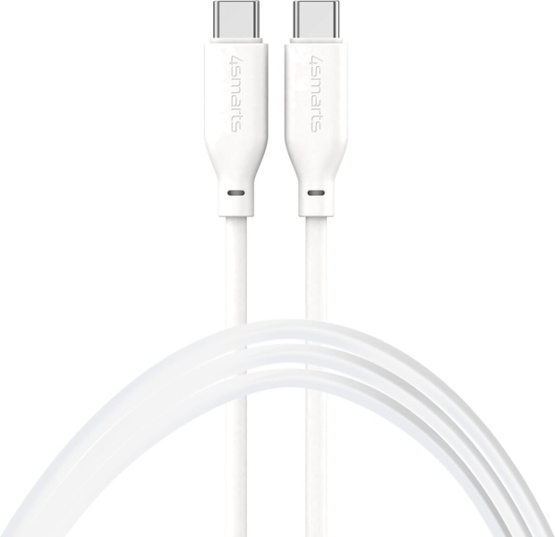 Kabelis 4smarts High Flex, 2 x USB-C, 150 cm, balta sp., 60 W