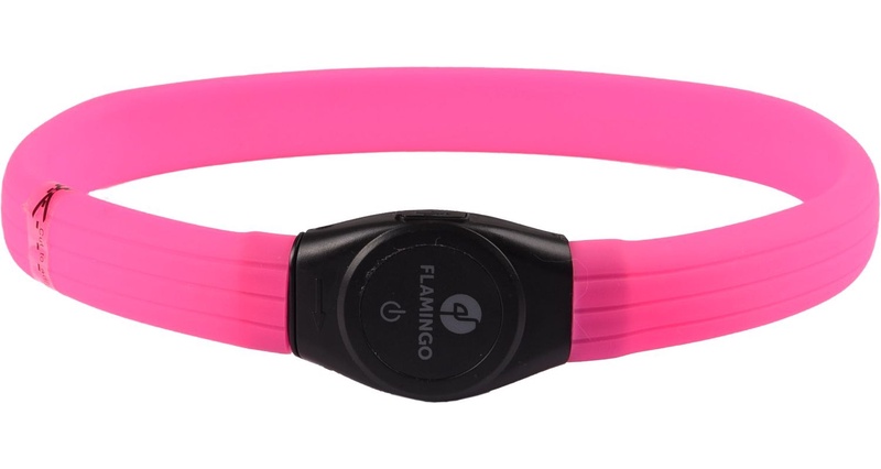 Antkaklis šunims Flamingo Ilona Visio, rožinė sp., 350 - 640 mm x 7 mm