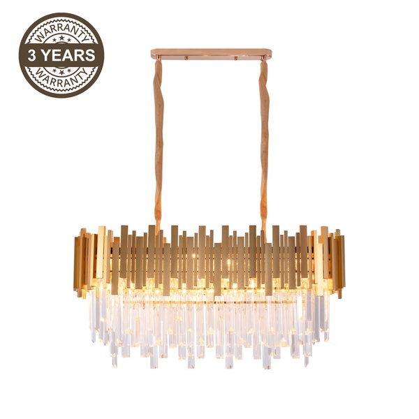 Šviestuvas kabinamas Domoletti Sanna 8XE14, E14, 8 x 40 W, aukso sp./balta sp.