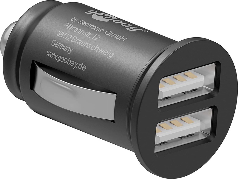 Automobilinis įkroviklis Goobay, 2 x USB, juoda sp.