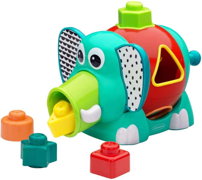 Lavinimo žaislas Infantino Jumbo Shape Sorter Elephant, įvairių spalvų, 6 vnt.