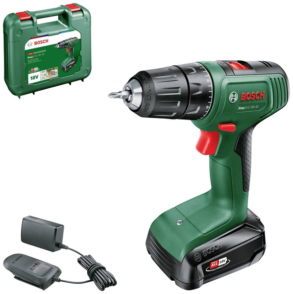 Akumuliatorinis suktuvas-gręžtuvas su akumuliatoriumi Bosch EasyDrill 18V-40, 18 V, 2 Ah