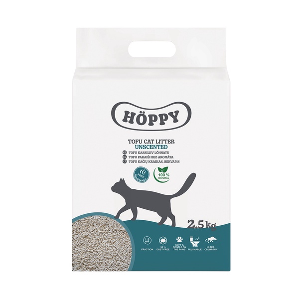 Kačių kraikas Höppy Tofu, organinis (sušokantis), 2.5 kg, 5.8 l