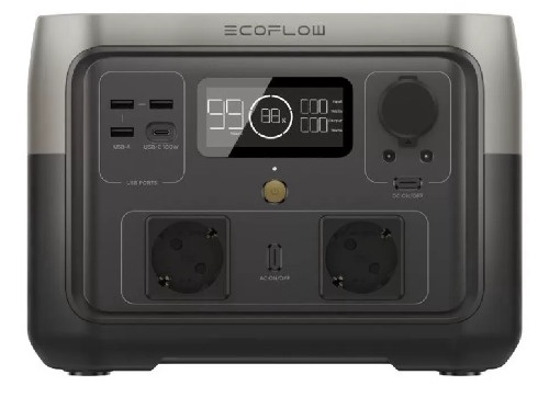Nešiojamas įkroviklis (Power bank) EcoFlow River 2 Max, 103200 mAh, juoda sp./pilka sp.