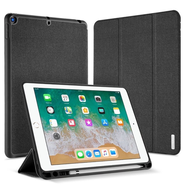 Planšetinių kompiuterių dėklas Dux Ducis Domo Apple iPad 9.7 2017/2018, juoda sp., 9.7"