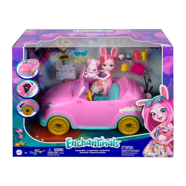 Rinkinys Mattel Enchantimals Bunny Vehicle HCF85, 12 vnt., įvairių spalvų