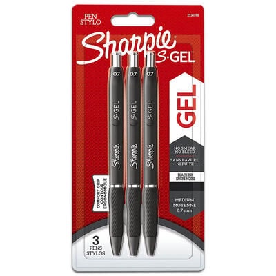 Rašiklis Sharpie S-Gel, kairiarankiams/dešiniarankiams, juoda sp.