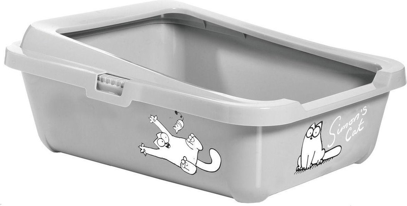 Kačių tualetas su rėmu Karlie Simon's Cat, pilka sp., atviras, 43 cm x 32 cm x 16 cm
