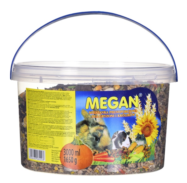 Maistas graužikams Megan, šinšiloms/triušiams/jūrų kiaulytėms, 1.65 kg