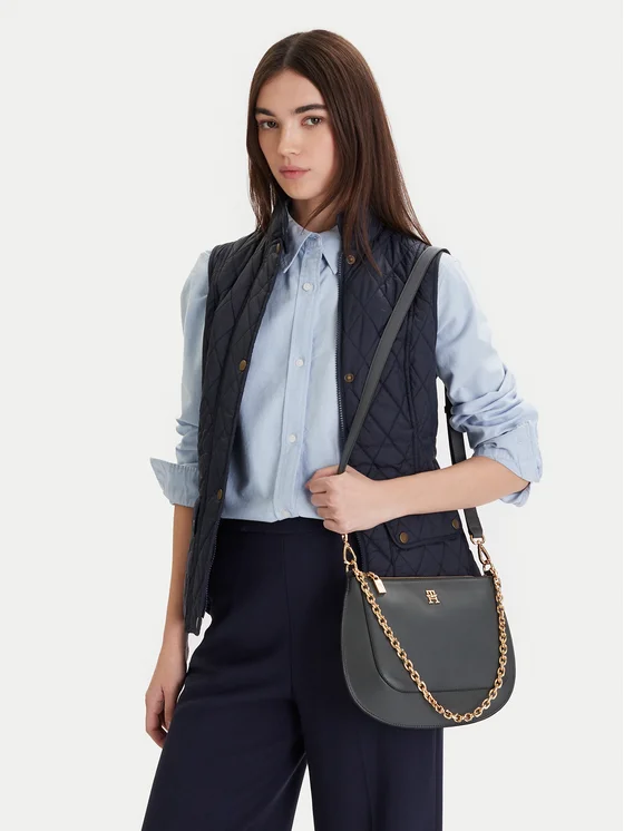 Tommy Hilfiger Rankinė Tommy Hilfiger Th Glam Conv Med Crossover AW0AW18143 Pilka