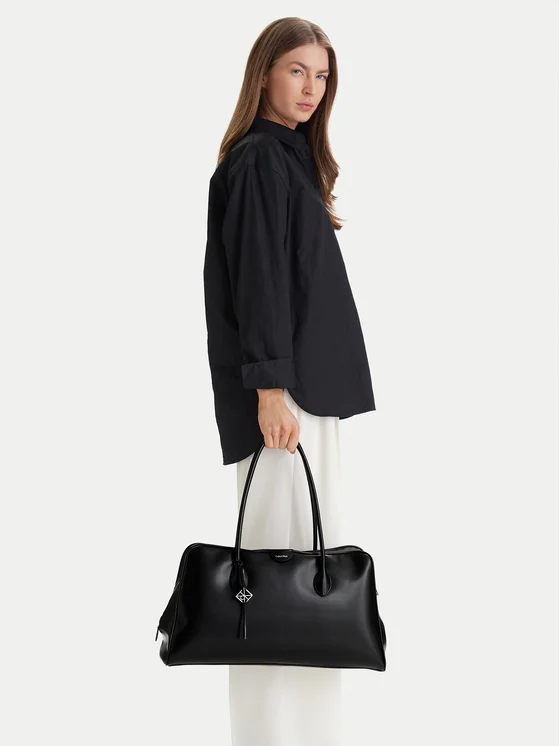 Calvin Klein Rankinė Calvin Klein Emblem Trio Large Work Bag LV04F3368G Juoda