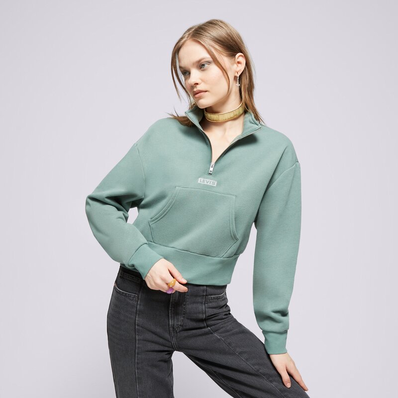 LEVI'S DŽEMPERIS GRAPHIC SARA 1/4 ZIP GREENS