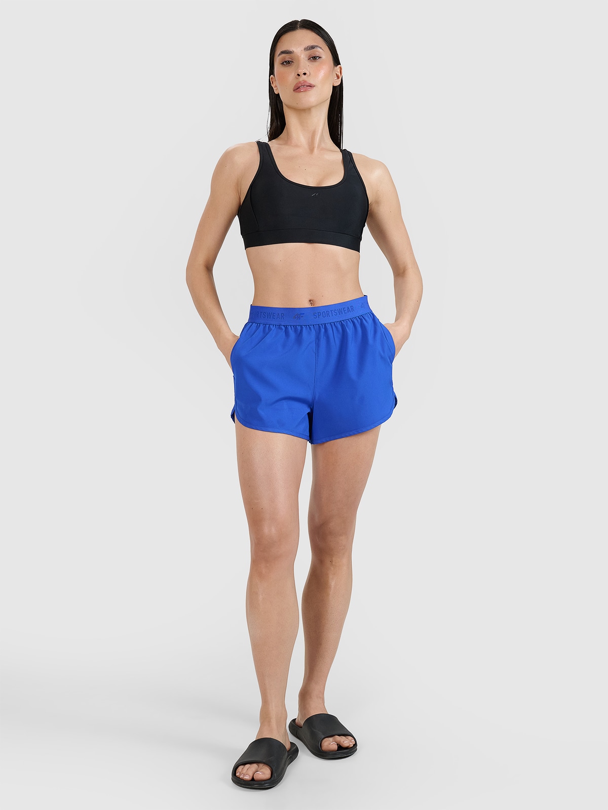 Moteriški paplūdimio šortai - kobalto spalvos