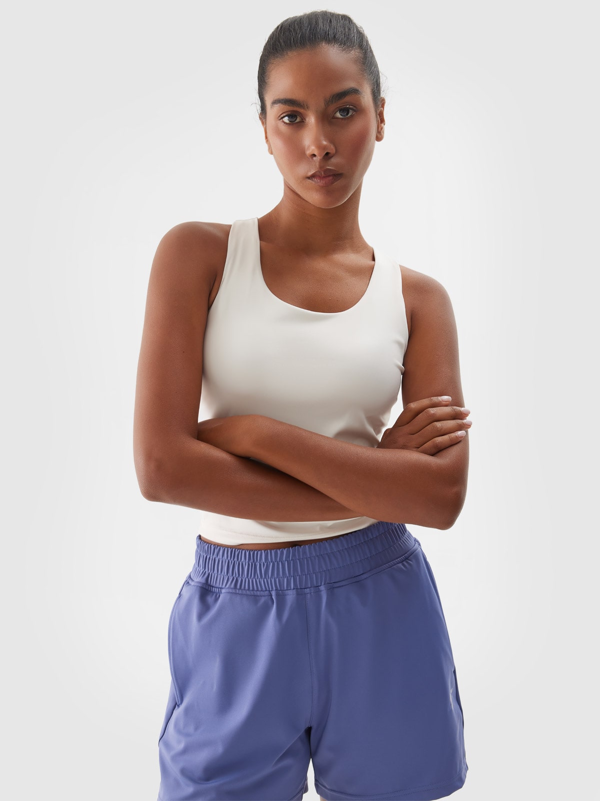 Moteriški Top greitai džiūstantys treniruočių marškinėliai - smėlio spalvos