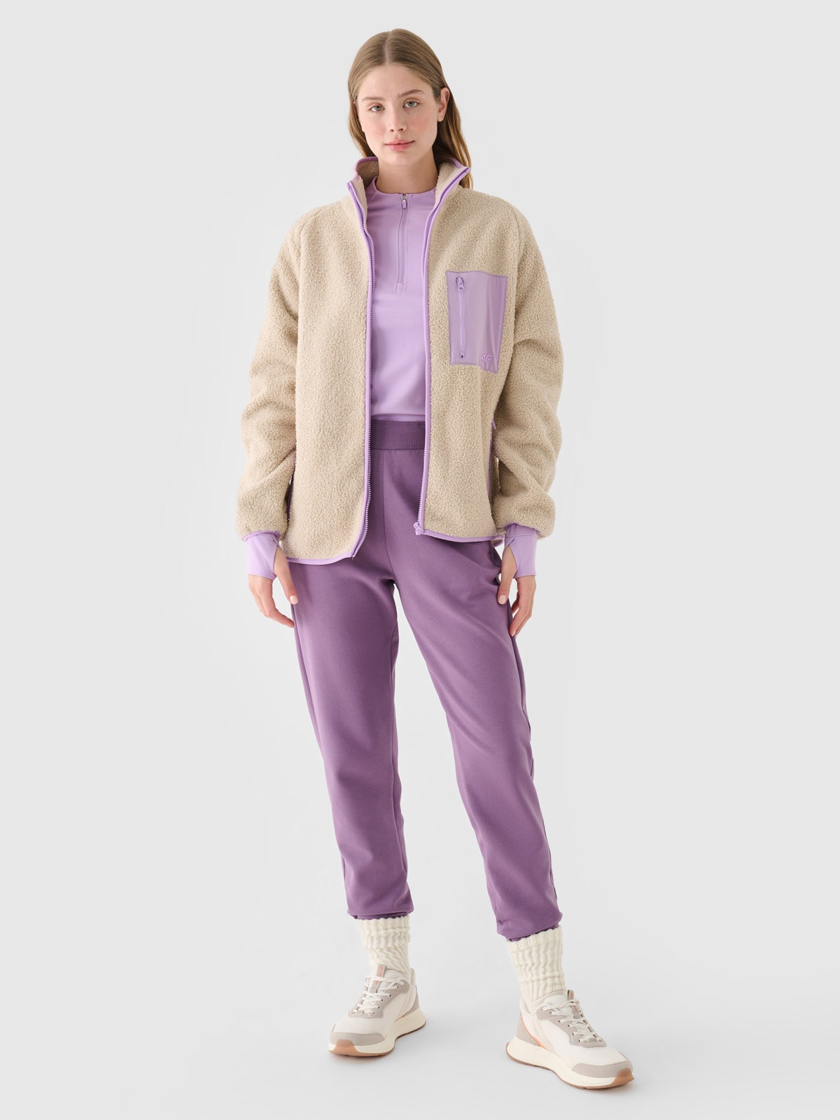 Moteriškos sportinės jogger kelnės - violetinės