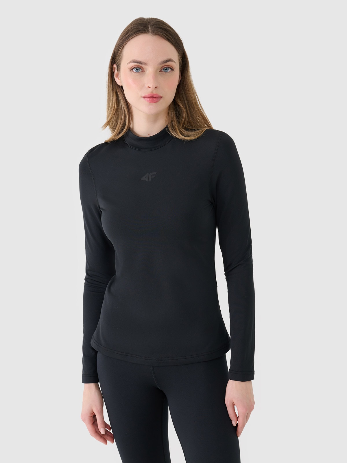 Moteriškas termoaktyvus sukarštas apatinis trikotažas (viršus) - juodas