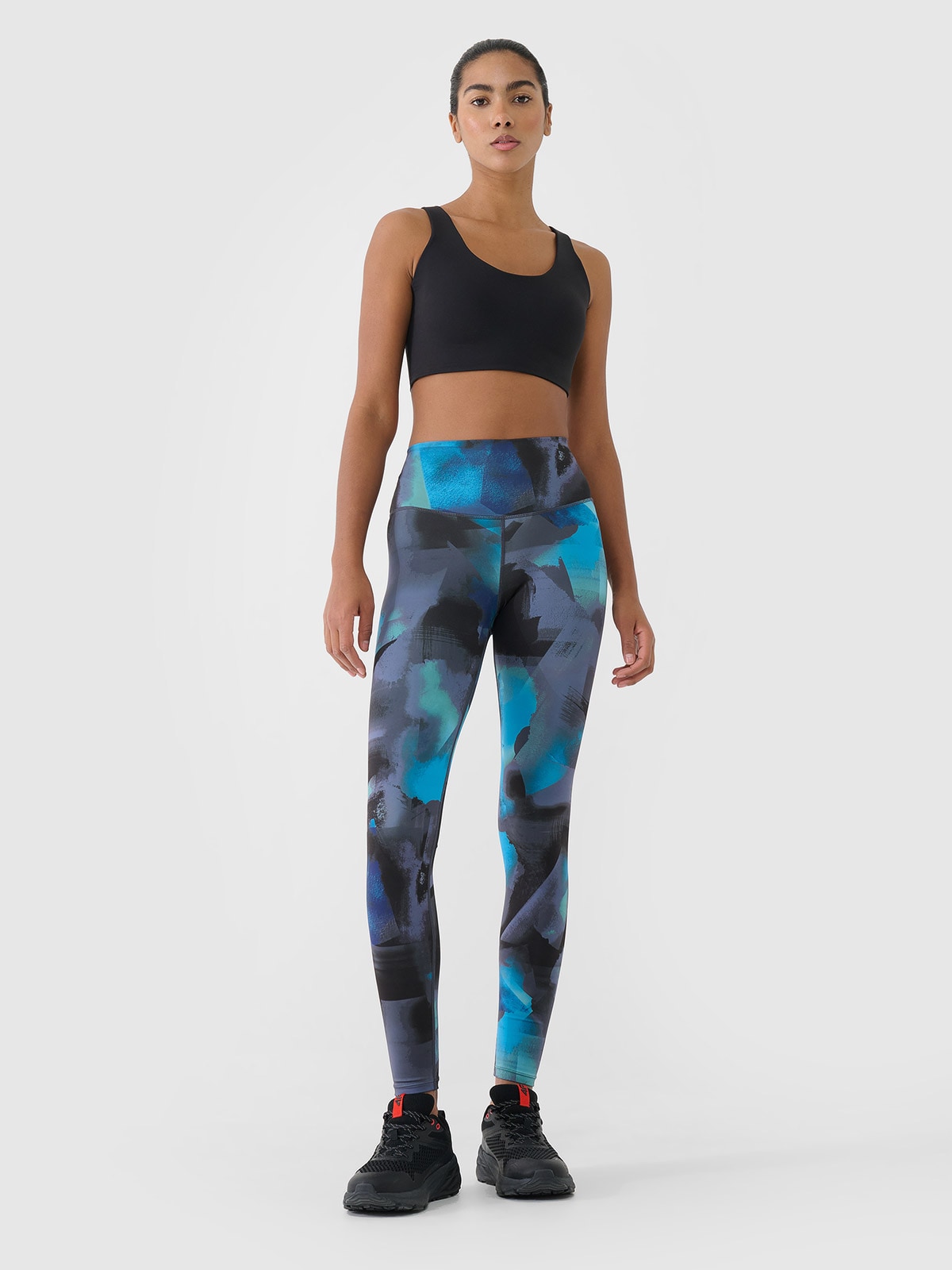 Moteriškos treniruočių tamprės su aukštu liemeniu - daugiaspalvės 