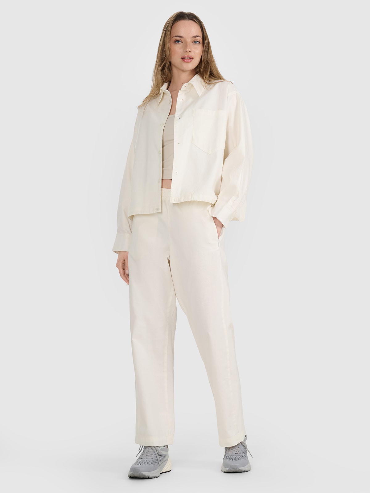 Moteriškos casual kelnės - baltos