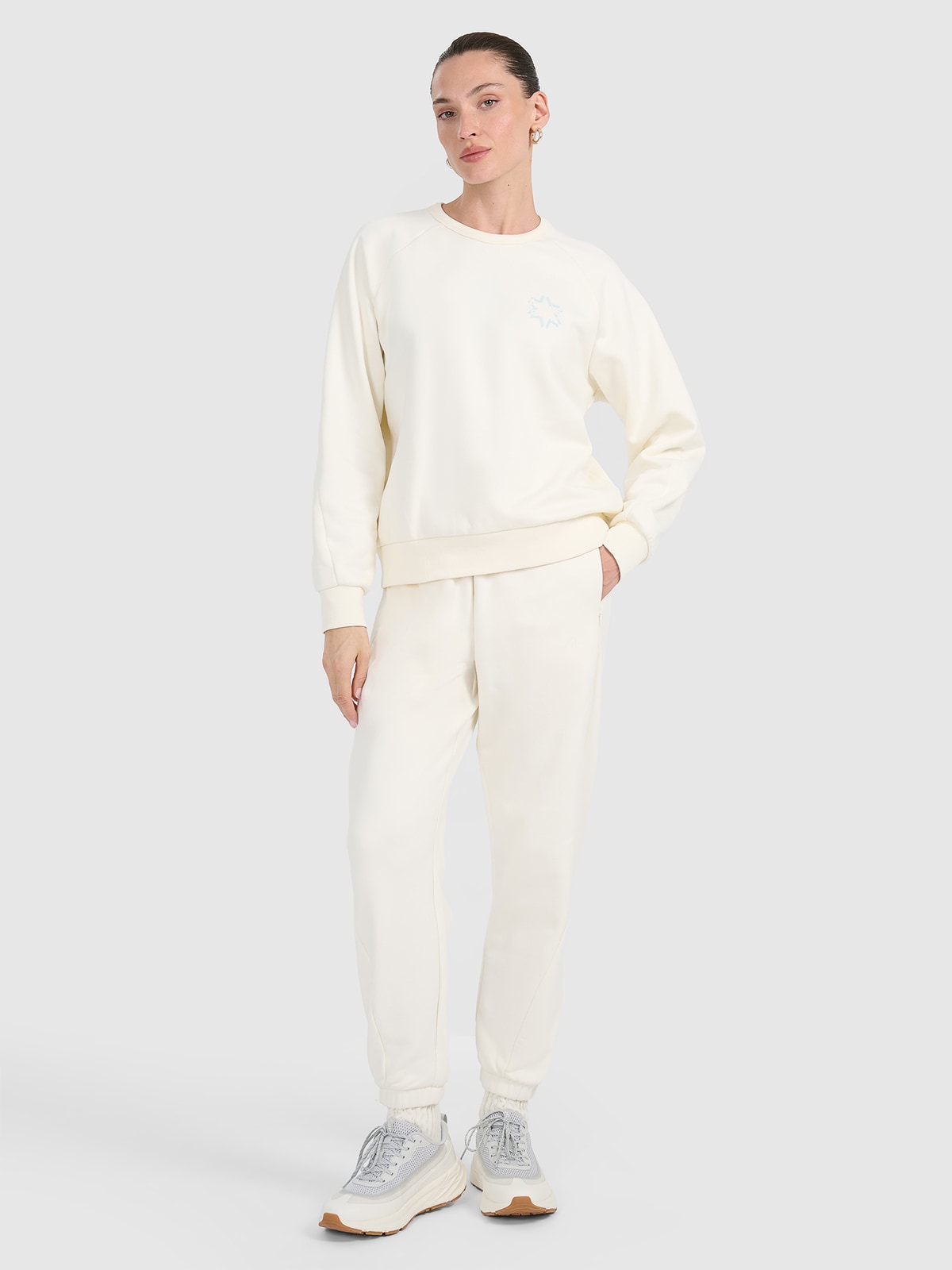 Moteriškos sportinės jogger kelnės - baltos