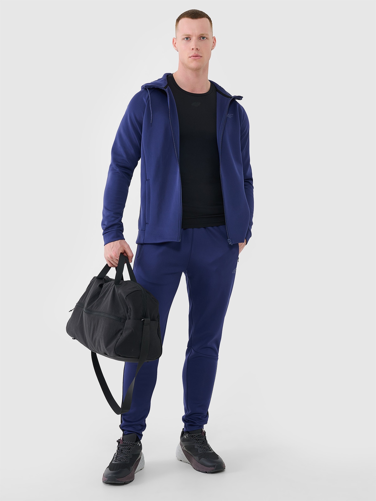 Vyriškos greitai džiūstančios treniruočių kelnės - tamsiai mėlynos