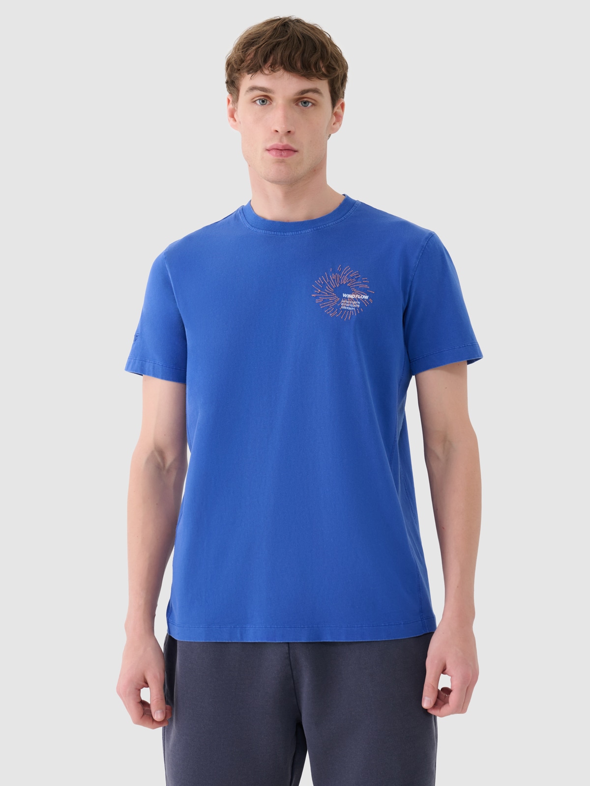 Vyriški T-shirt regular marškinėliai su grafika - mėlyni