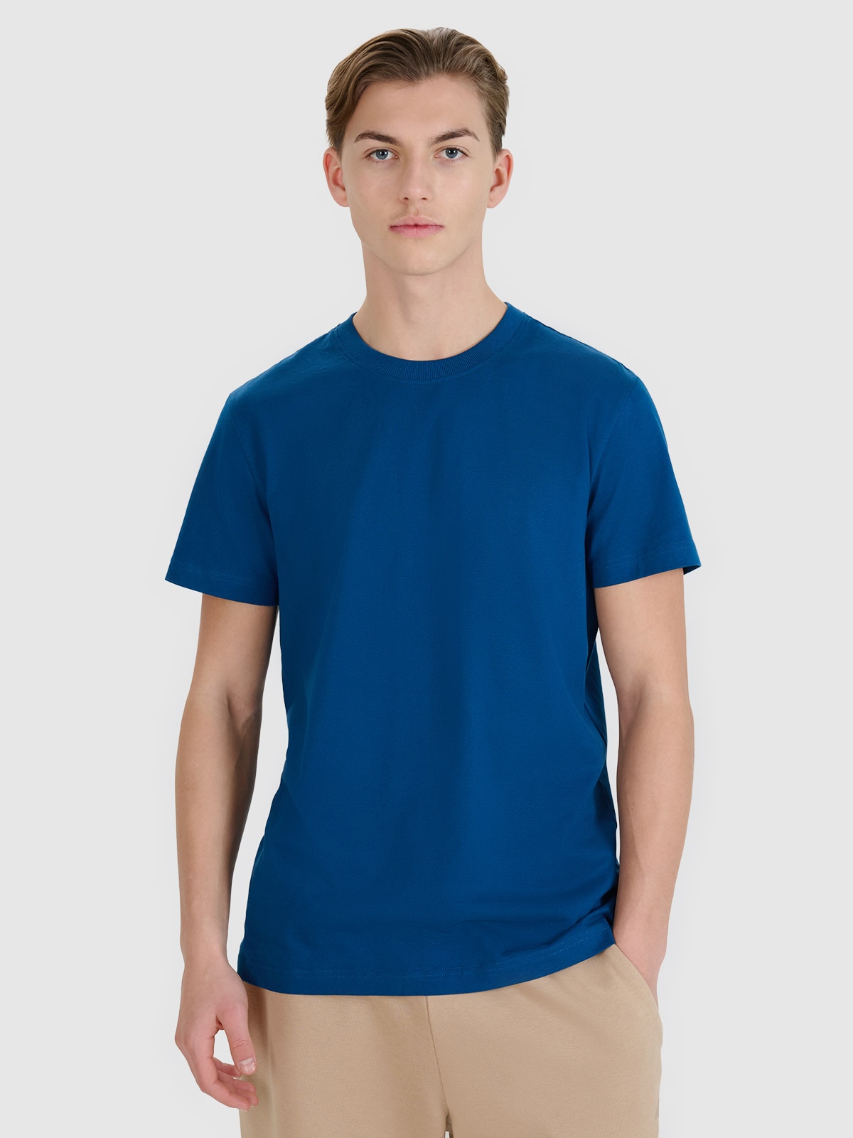 Vyriški T-shirt regular marškinėliai su spauda - turkio spalvos