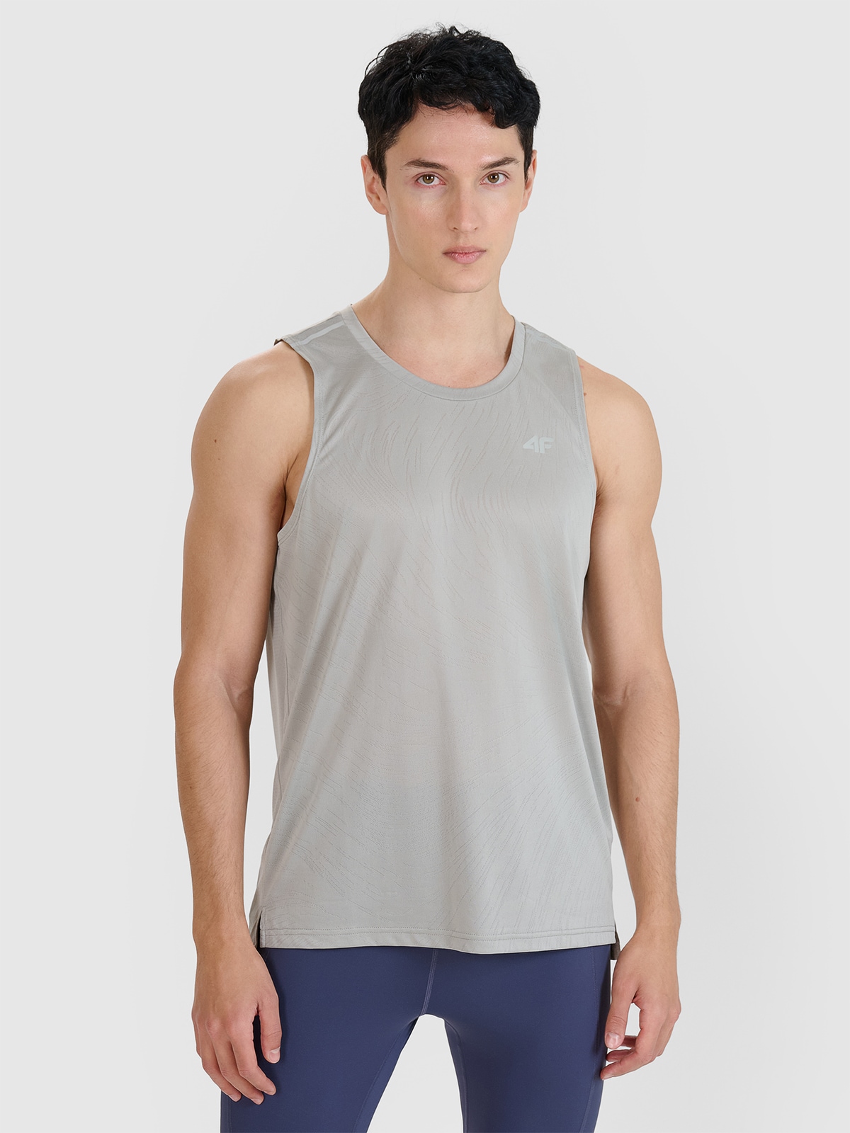 Vyriški regular tank top greitai džiūstantys bėgimo marškinėliai - pilki