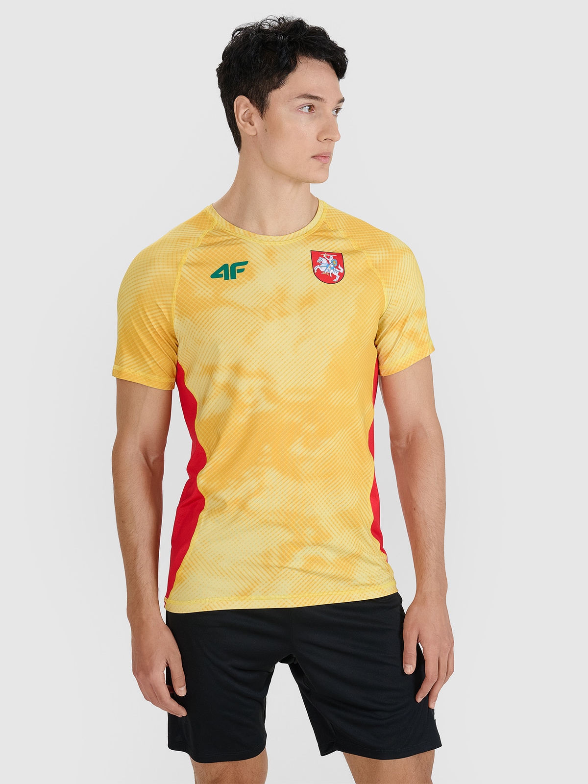 Vyriški regular greitai džiūstantys treniruočių marškinėliai 4F x LLAF- geltoni