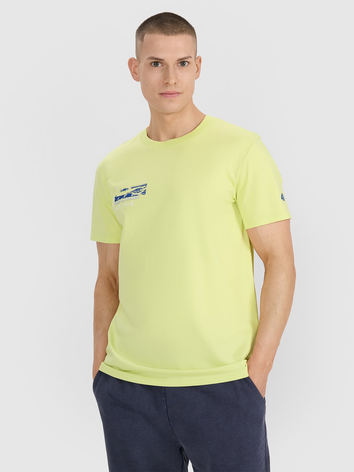 Vyriški T-shirt regular marškinėliai su spauda - žali