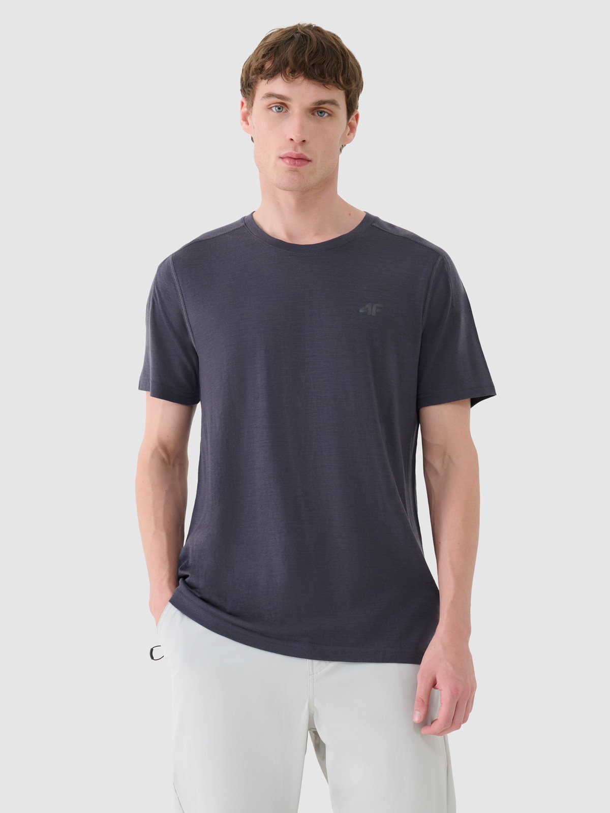 Vyriški žygio marškinėliai su Merino vilna - pilki