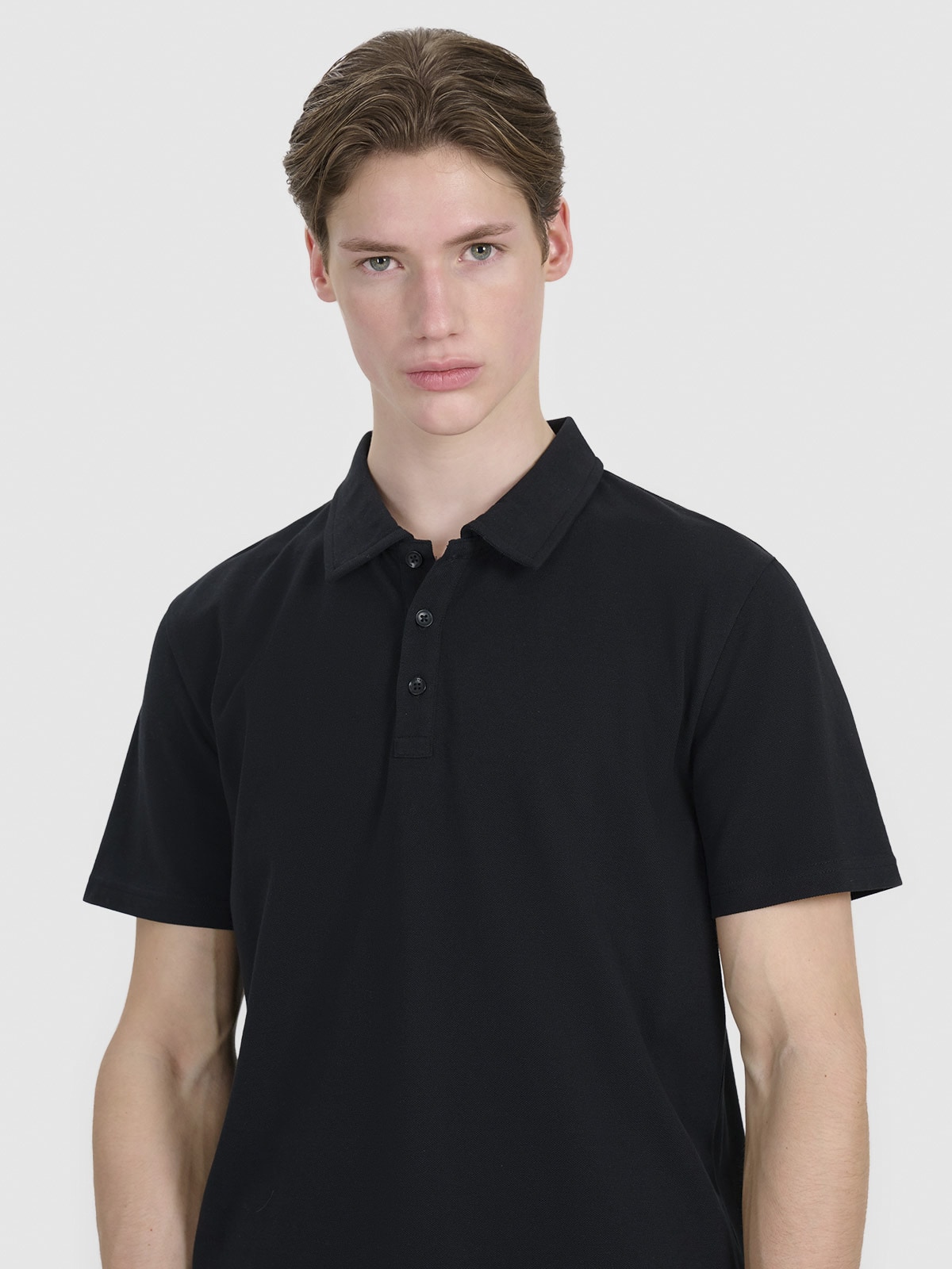 Vyriški polo regular marškinėliai - juodi