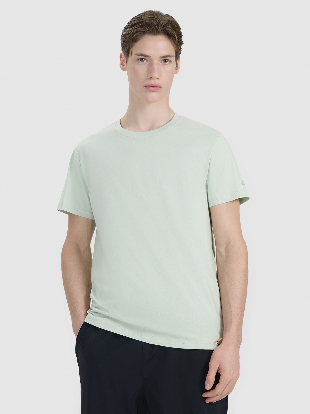 Vyriški T-shirt regular marškinėliai su spauda - turkio spalvos