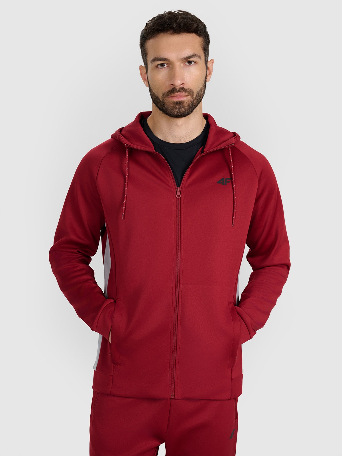 Vyriškas regular greitai džiūstantis treniruočių džemperis - raudonas