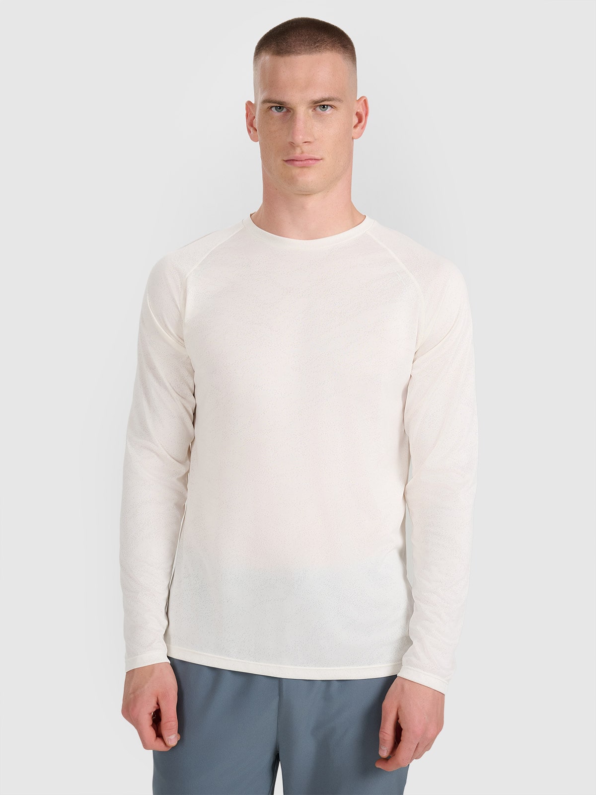 Vyriški Longsleeve greitai džiūstantys bėgimo marškinėliai - balti