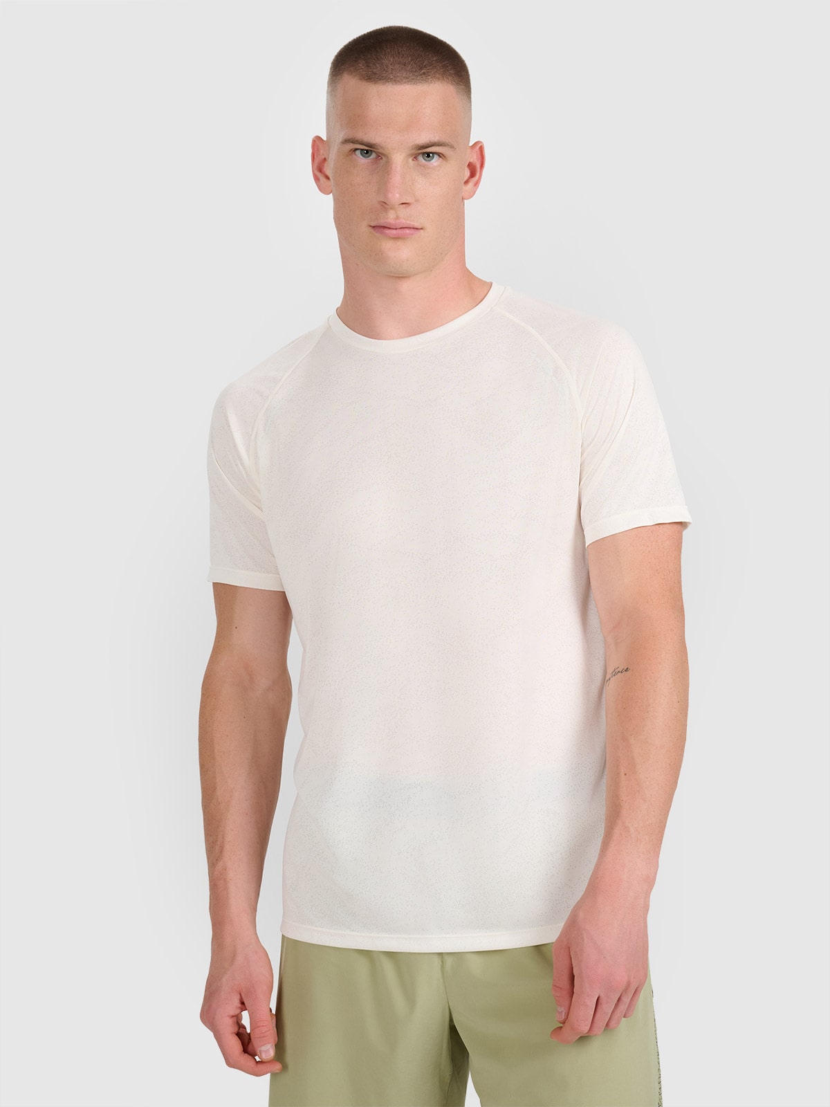 Vyriški greitai džiūstantys bėgimo marškinėliai - balti